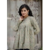 Generic Women's Cotton Printed Full Sleeve Mandarin collar Tunics (Green)