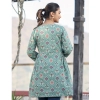 Generic Women's Cotton Printed 3/4 Sleeve Round Neck Tunics (Green)