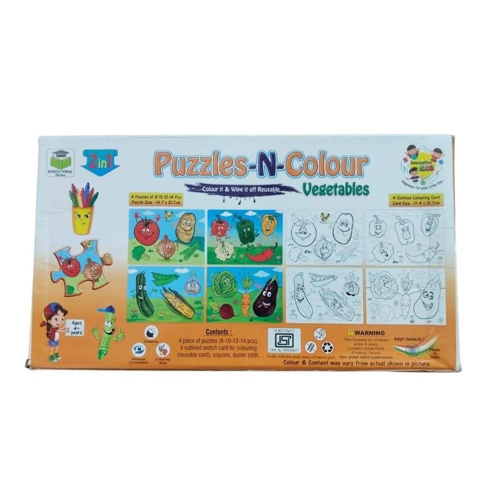 2 In 1 Puzzle & Colors Vegetable | Cardboard | Educational Toys| 3+ Years 2 In 1 Puzzle & Colors Vegetable | Cardboard | Educational Toys| 3+ Years