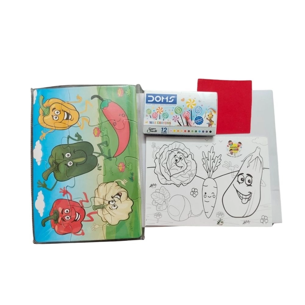 2 In 1 Puzzle & Colors Vegetable | Cardboard | Educational Toys| 3+ Years 2 In 1 Puzzle & Colors Vegetable | Cardboard | Educational Toys| 3+ Years