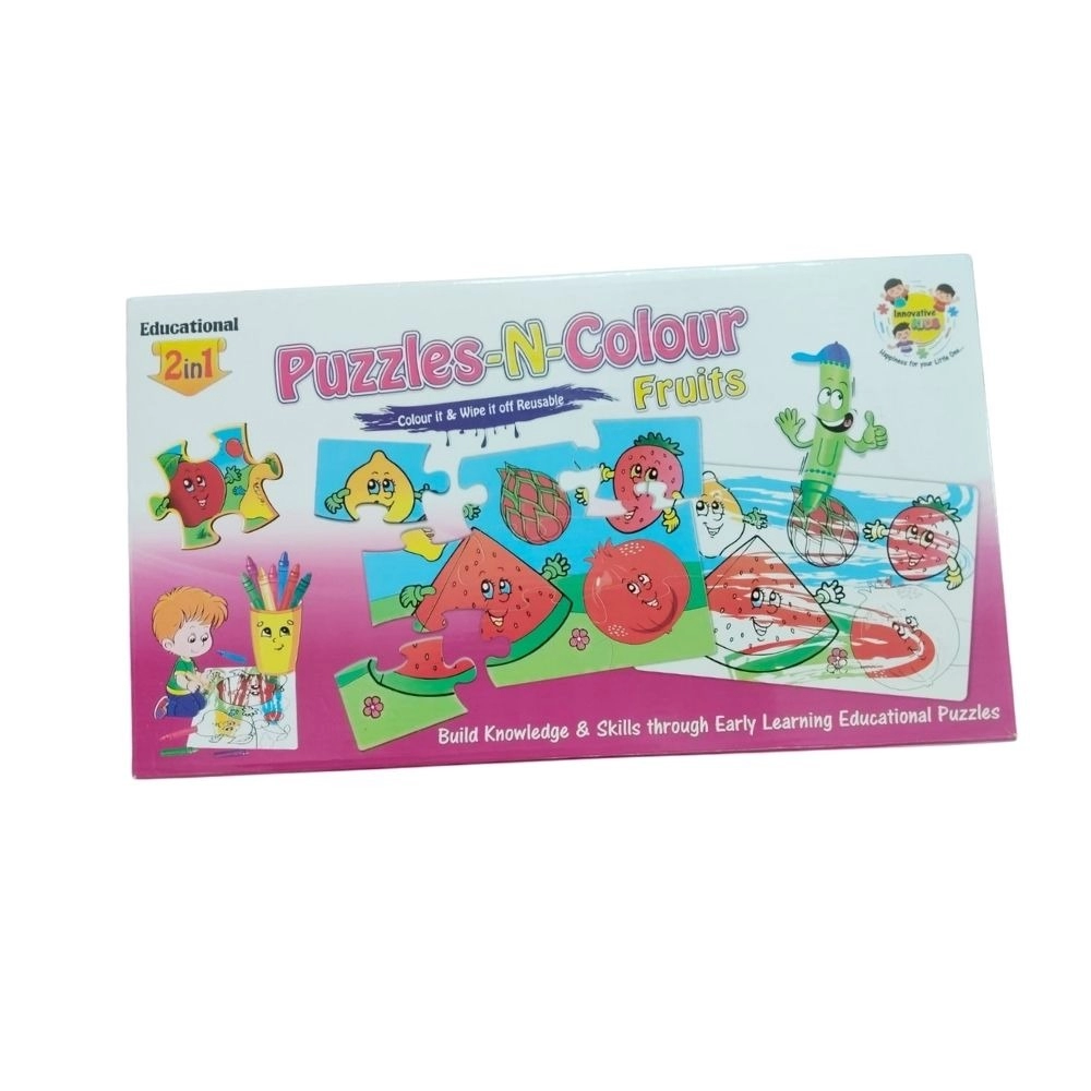 2 In 1 Puzzle & ColorsFtruit | Cardboard | Educational Toys| 3+ Years 2 In 1 Puzzle & ColorsFtruit | Cardboard | Educational Toys| 3+ Years