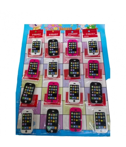 Pack Of_5 Mobile Eraser for Kids for School Use Eraser for Girls and Boys for Return Gift Item, Multicolour | Rubber | Stationery | 3+ Years