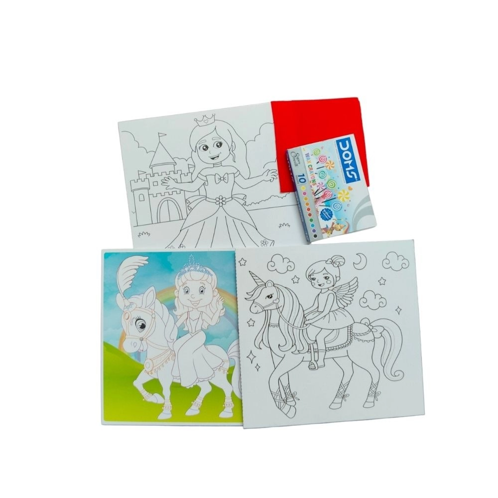 Fun With Coloring Board-Princess | Cardboard | Educational Toys| 3+ Years Fun With Coloring Board-Princess | Cardboard | Educational Toys| 3+ Years