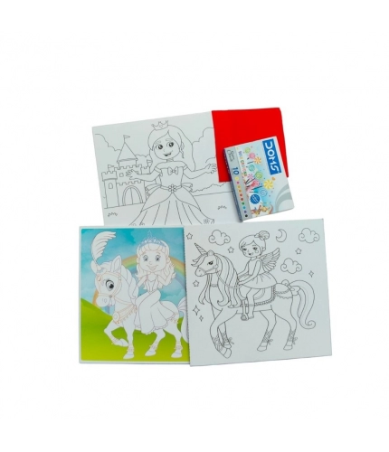 Fun With Coloring Board-Princess | Cardboard | Educational Toys| 3+ Years Fun With Coloring Board-Princess | Cardboard | Educational Toys| 3+ Years