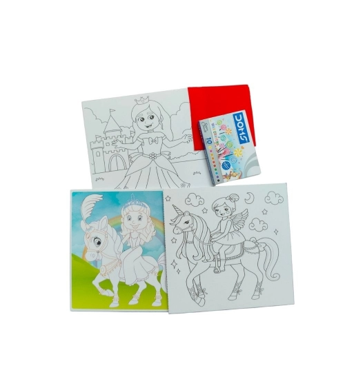 Fun With Coloring Board-Princess |   Cardboard  |   Educational Toys| 3+ Years