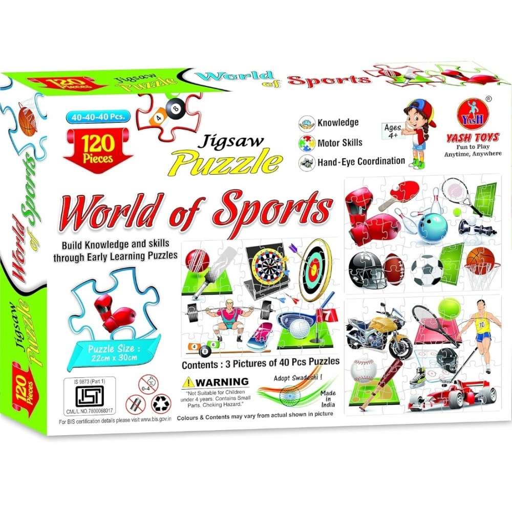 120_Pcs Jigsaw Puzzle World Of Sports| Cardboard | Educational Toys | 4+ Years 120_Pcs Jigsaw Puzzle World Of Sports| Cardboard | Educational Toys | 4+ Years