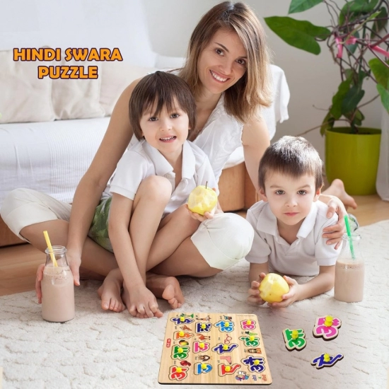 Wooden Puzzle - Hindi Letters | Wood | Educational Toys | 3+ Years Wooden Puzzle - Hindi Letters | Wood | Educational Toys | 3+ Years