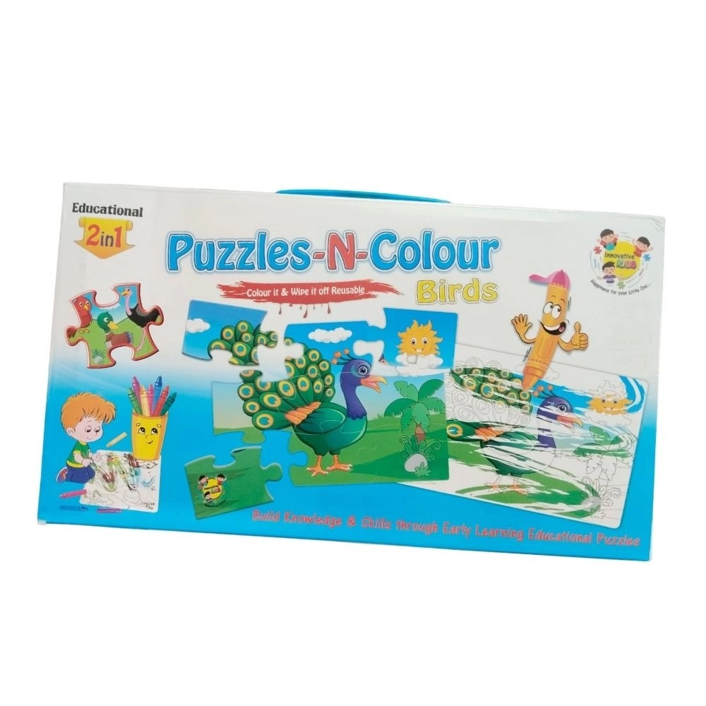 2 In 1 Puzzle & Colors Birds | Cardboard | Educational Toys| 3+ Years 2 In 1 Puzzle & Colors Birds | Cardboard | Educational Toys| 3+ Years
