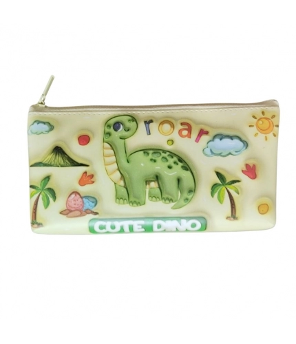 Cute Dino Pencil Pouch |   Canvas  |   Stationery | 3+ Years