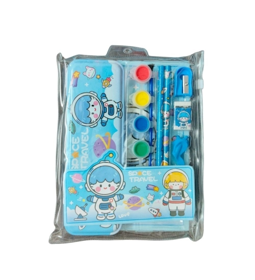 Space Travel Theme Pencil Metal Box Set |   Plastic  |   Stationery | 3+ Years