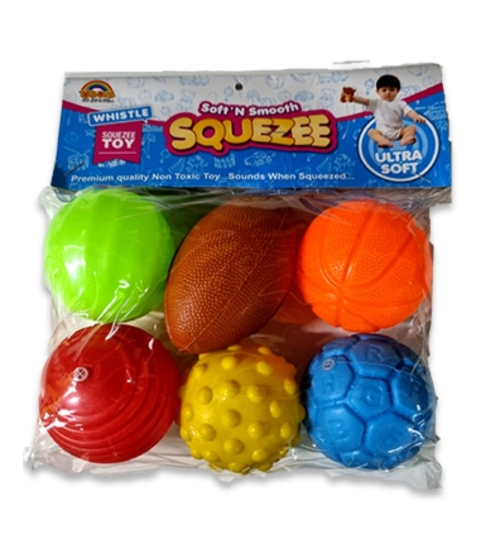 Squeeze ball (6pcs)| Plastic | Toys | 3+ Years