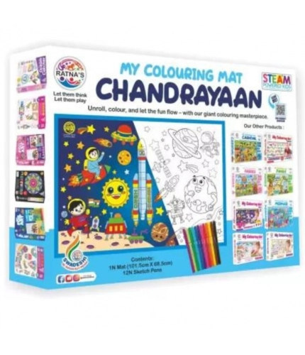 Chandrayaan Printed Colouring Mat | Canvas | Educational Toys | 3+ Years