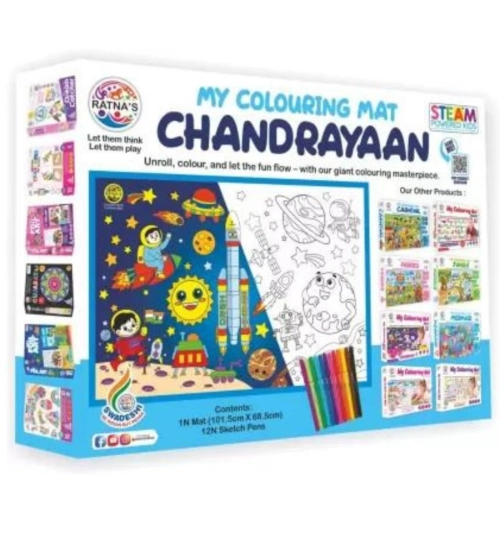 Chandrayaan Printed Colouring Mat | Canvas | Educational Toys | 3+ Years