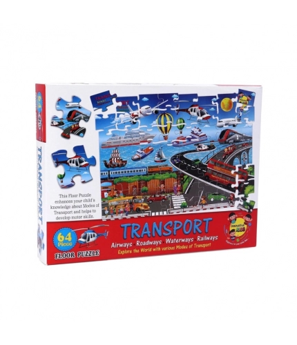64_Pcs Set Transport Puzzle | Cardboard | Educational Toys | 4+ Years