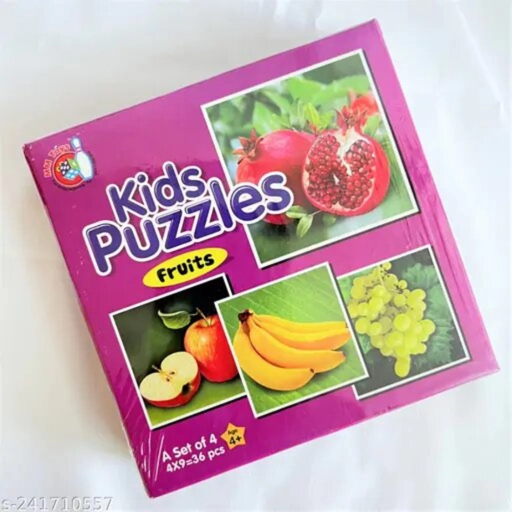 4 Pcs Set Fruits Puzzle | Cardboard | Educational Toys | 4+ Years