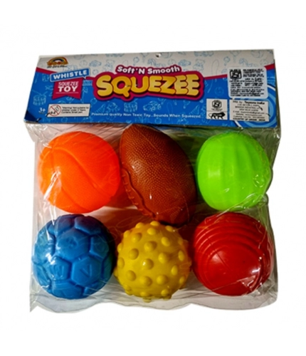 Squeeze ball (6pcs)| Plastic | Toys | 3+ Years