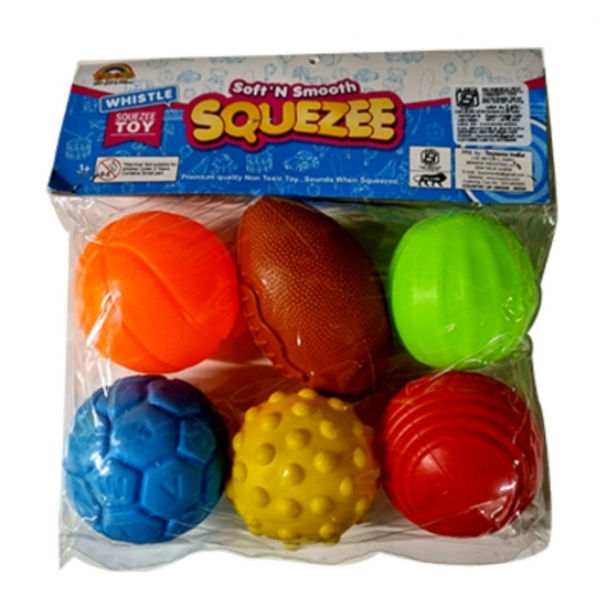 Squeeze ball (6pcs)| Plastic | Toys | 3+ Years Squeeze ball (6pcs)| Plastic | Toys | 3+ Years