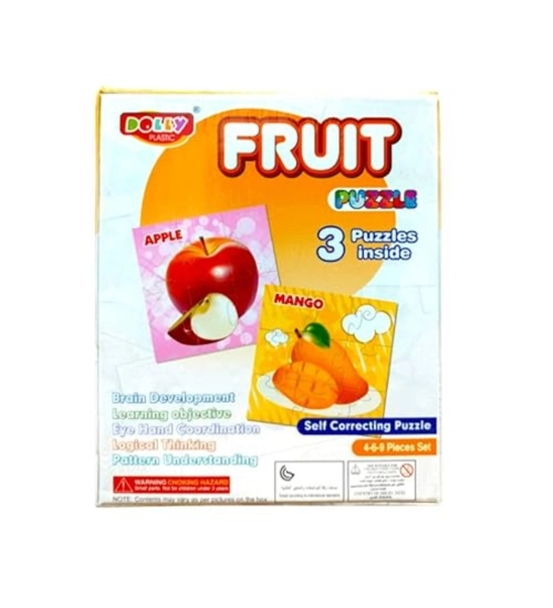 3_Pcs Set Fruit Puzzle | Cardboard | Educational Toys | 3+ Years