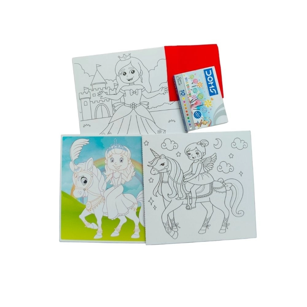 Fun With Coloring Board-Princess | Cardboard | Educational Toys| 3+ Years Fun With Coloring Board-Princess | Cardboard | Educational Toys| 3+ Years