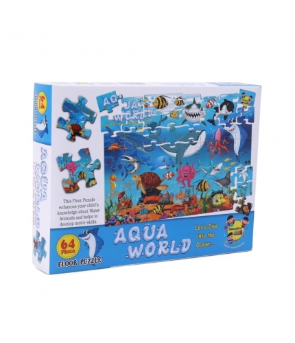 64_Pcs Set Aqua World Puzzle | Cardboard | Educational Toys | 4+ Years