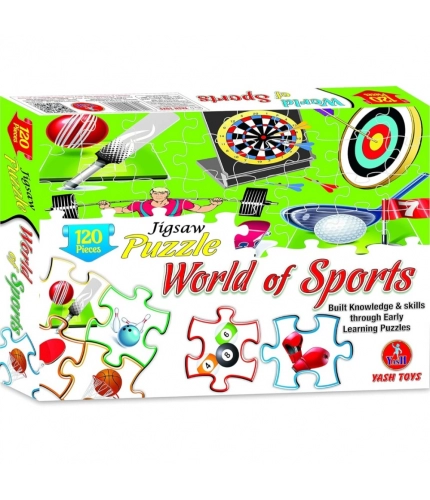 120_Pcs Jigsaw Puzzle World Of Sports| Cardboard | Educational Toys | 4+ Years