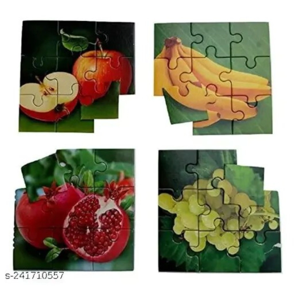 4 Pcs Set Fruits Puzzle | Cardboard | Educational Toys | 4+ Years
