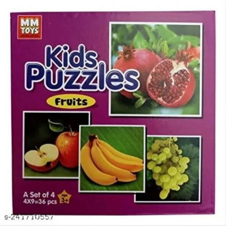 4_Pcs Set  Fruits Puzzle | Cardboard | Educational Toys | 4+ Years
