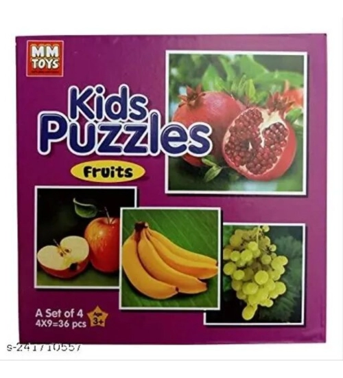 4_Pcs Set  Fruits Puzzle | Cardboard | Educational Toys | 4+ Years