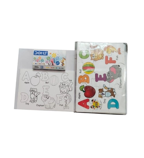 2 In 1 Puzzle &amp; Colors Alphabet |   Cardboard  |   Educational Toys| 3+ Years