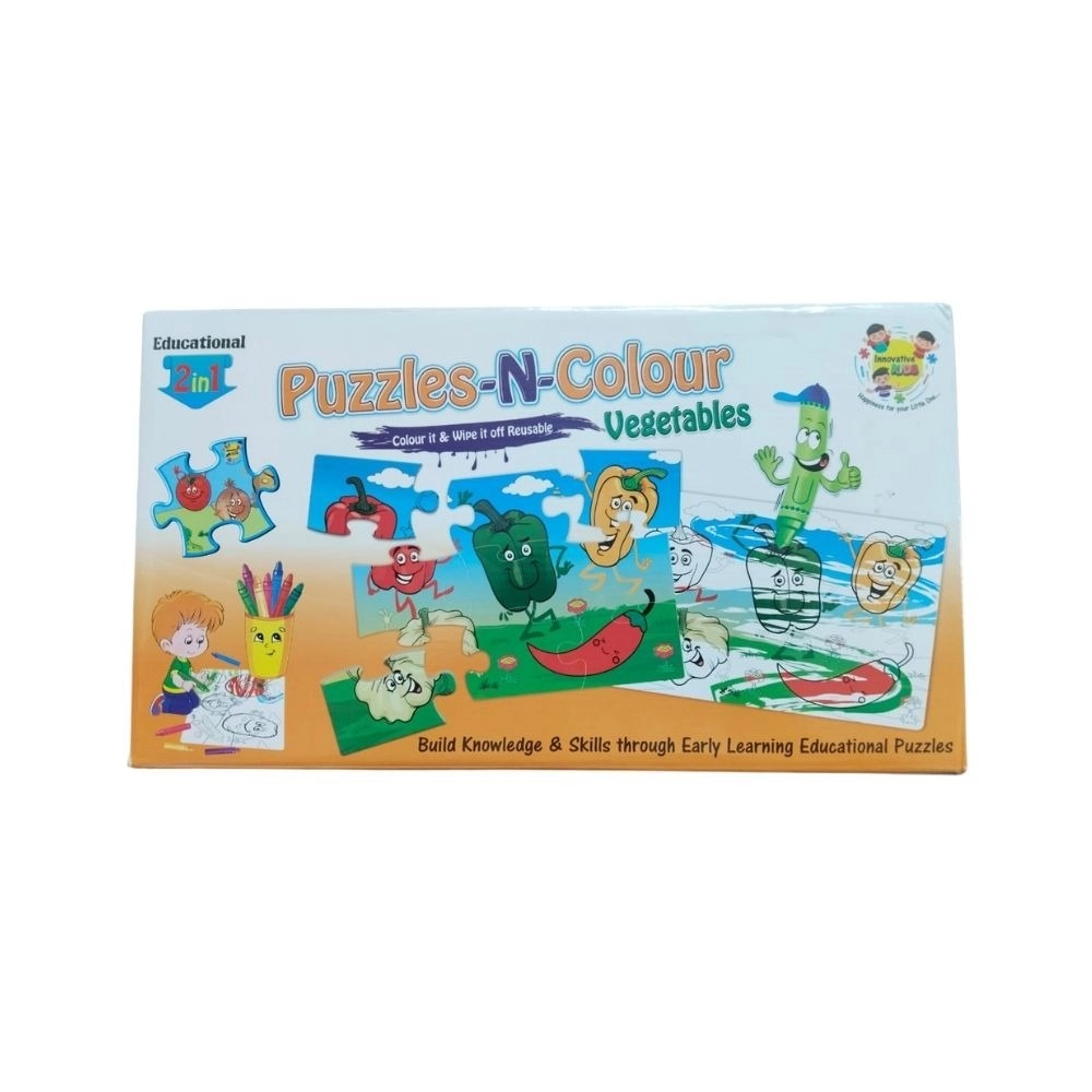 2 In 1 Puzzle & Colors Vegetable | Cardboard | Educational Toys| 3+ Years 2 In 1 Puzzle & Colors Vegetable | Cardboard | Educational Toys| 3+ Years