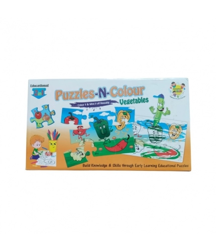 2 In 1 Puzzle &amp; Colors Vegetable |   Cardboard  |   Educational Toys| 3+ Years