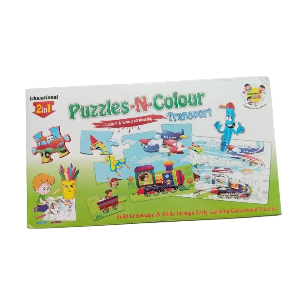 2 In 1 Puzzle & Colors-Transport | Cardboard | Educational Toys| 3+ Years 2 In 1 Puzzle & Colors-Transport | Cardboard | Educational Toys| 3+ Years