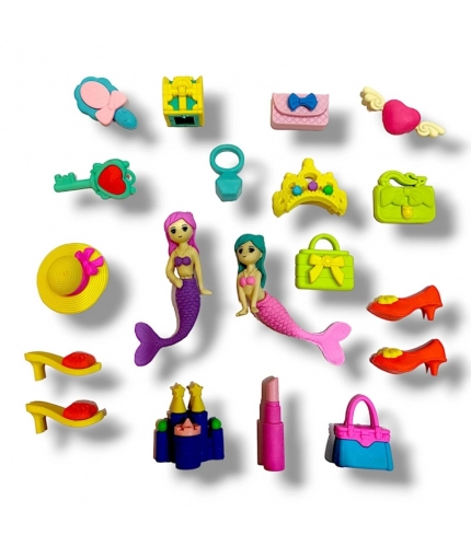Eraser set - Mermaid theme | Rubber | Stationery | 5+ Years