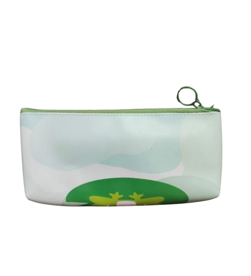 Pack Of_2 Frog Cartoon Printed Pencil Pouch |   Canvas  |   Stationery | 3+ Years