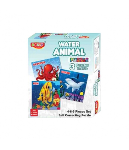 3_Pcs Set Water Animal Puzzle | Cardboard | Educational Toys | 3+ Years