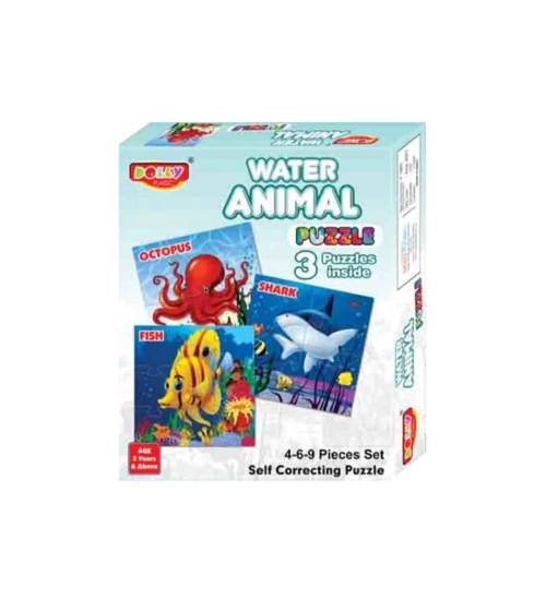 3_Pcs Set Water Animal Puzzle | Cardboard | Educational Toys | 3+ Years