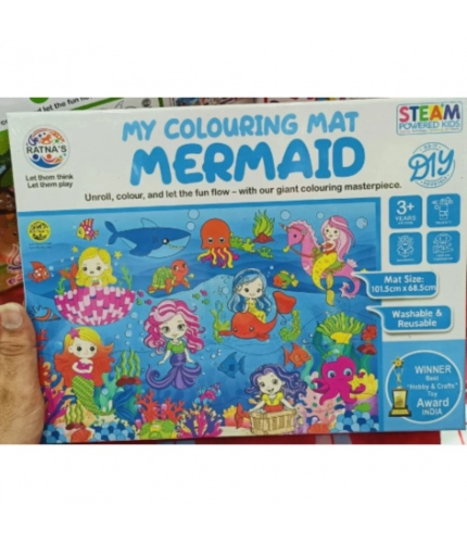 Mermaid Printed Colouring Mat | Canvas | Educational Toys | 3+ Years Mermaid Printed Colouring Mat | Canvas | Educational Toys | 3+ Years