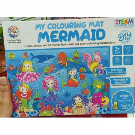 Mermaid Printed Colouring Mat | Canvas | Educational Toys | 3+ Years