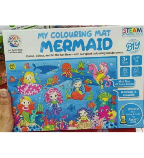 Mermaid Printed Colouring Mat | Canvas | Educational Toys | 3+ Years