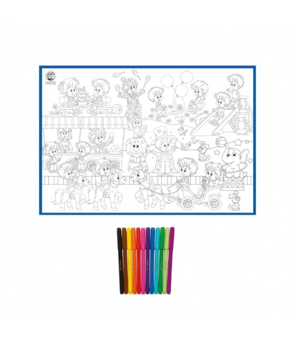 Carnival Printed Colouring Mat | Canvas | Educational Toys | 3+ Years
