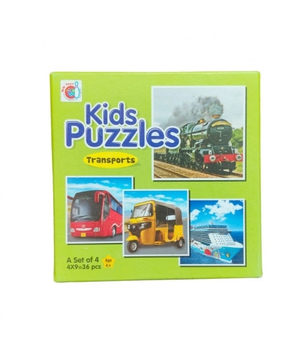 4_Pcs Set Transport Puzzle |   Cardboard  |   Educational Toys| 3+ Years