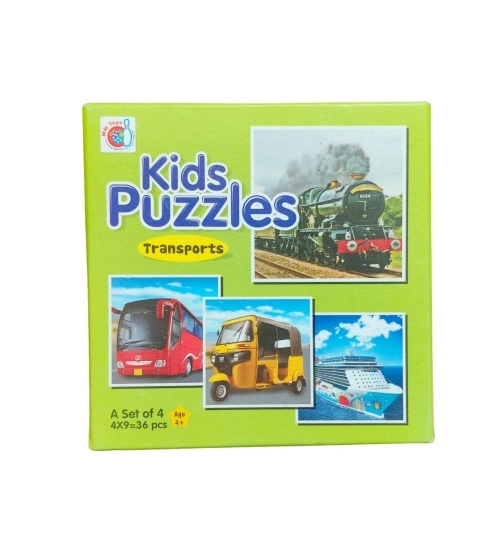 4_Pcs Set Transport Puzzle |   Cardboard  |   Educational Toys| 3+ Years