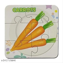 4_Pcs Set Vegetable Puzzles | Cardboard | Educational Toys | 4+ Years