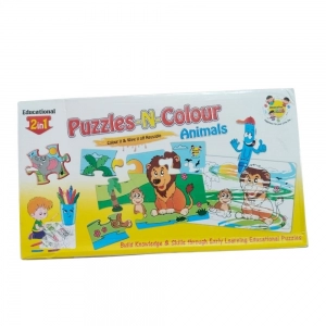 2 In 1 Puzzle &amp; Colors Animal |   Cardboard  |   Educational Toys| 3+ Years