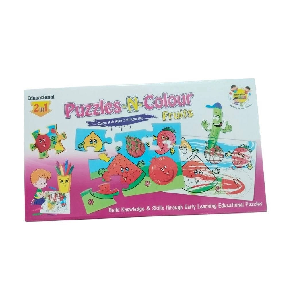 2 In 1 Puzzle & ColorsFtruit | Cardboard | Educational Toys| 3+ Years 2 In 1 Puzzle & ColorsFtruit | Cardboard | Educational Toys| 3+ Years