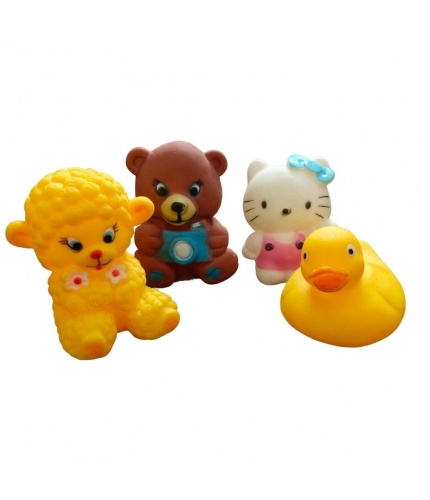Lamp-Kitten-Duck-Bear Mixed Chu Chu Toys |   Rubber  |   Toys | 6+ Months