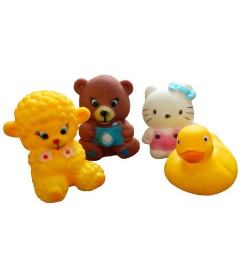Lamp-Kitten-Duck-Bear Mixed Chu Chu Toys |   Rubber  |   Toys | 6+ Months