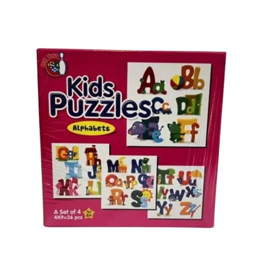 4_Pcs Set Alphapet Puzzle | Cardboard | Educational Toys | 4+ Years