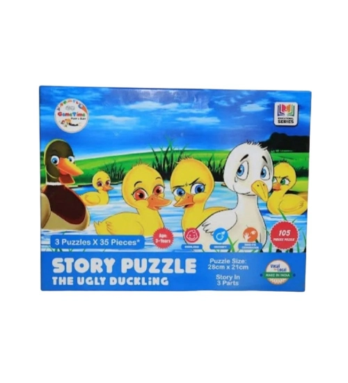 35_Pcs Set Ugly Ducklingg Story Puzzle | Cardboard | Educational Toys | 5+ Years