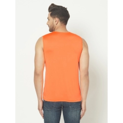 Generic Men's Casual Polyester Printed Sleeveless Vest (Orange)